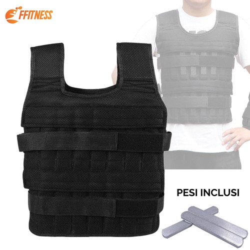 GIUBBOTTO ZAVORRATO GILET CON PESI RIMOVIBILI GIUBBOTTINO PER ALLENAMENTO  FORZA | eBay