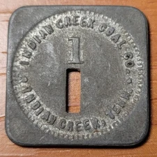 Indian Creek TN Tennessee Zinc Square Penny Coal Mining Scrip Script Token