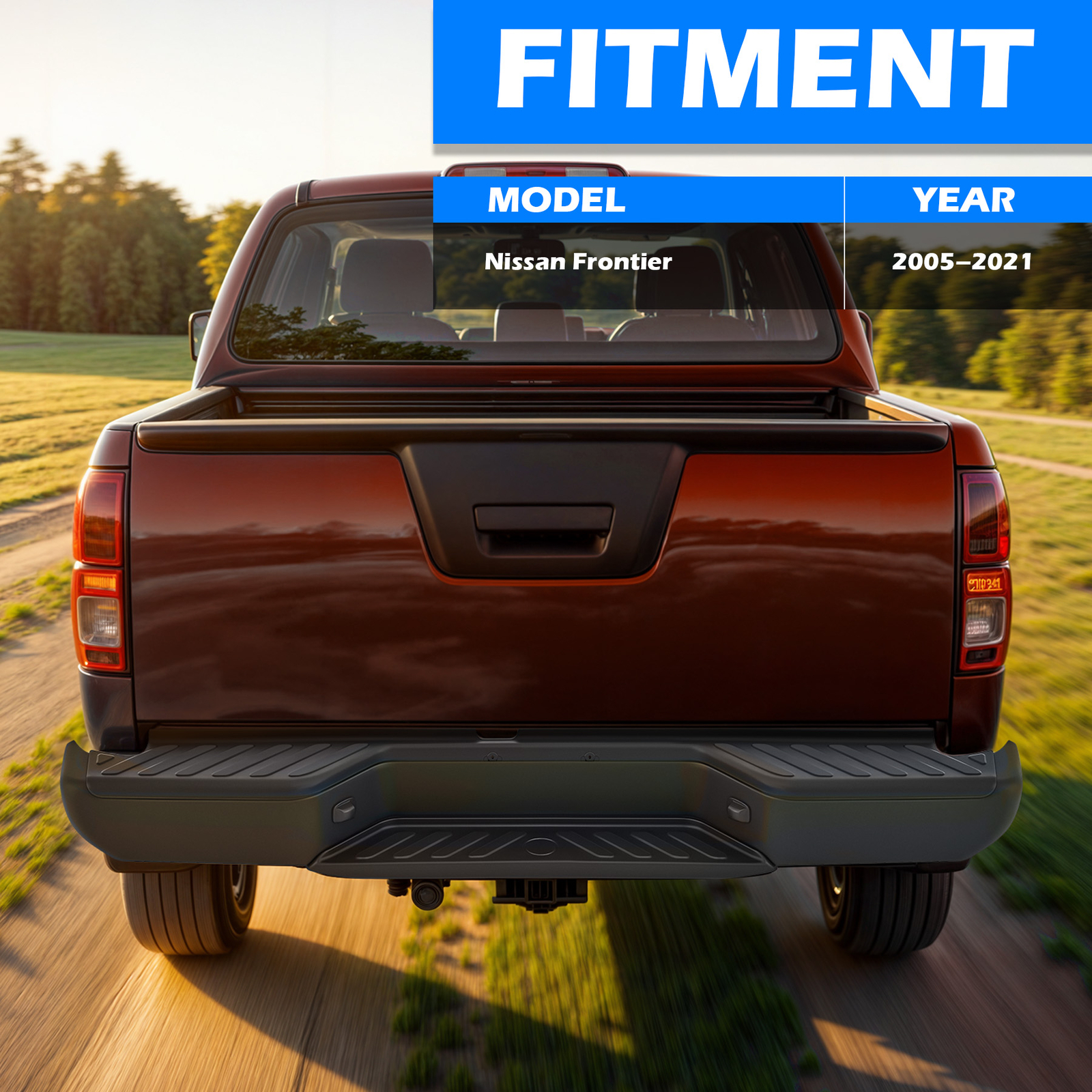 Black Rear Step Bumper Assembly For 2005-2021 Nissan Frontier Powder ...