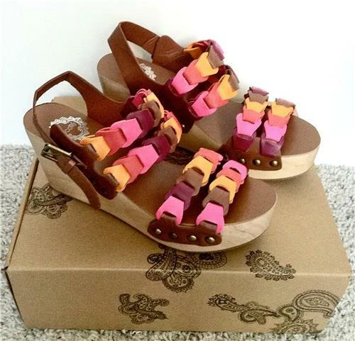 NUEVO EN CAJA Urban Outfitters Cuero Lazo Madera Cuña por Ecote Talla 8M Foto 3 de 4