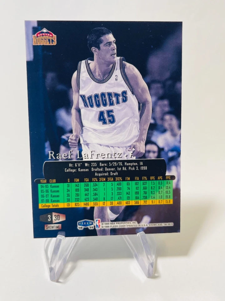 RAEF LAFRENTZ 1998-99 Flair Showcase #30 RC POWER Row 3 SHOWTIME Nuggets - Image 2 of 2