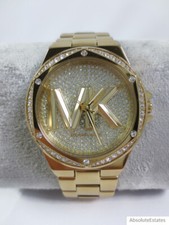 NEW Michael Kors Lennox Pave Glitz Crystal Gold Ladies Watch MK7229 Box