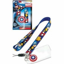 Marvel Lanyard ID Holder Shield Captain America Charm Marvel Comics Licensed