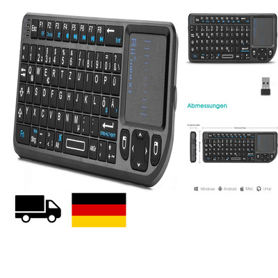 Mini-Tastatur für Smart-TV und Gaming-Systeme mit Touchpad und 10-Tipp-Tastatur