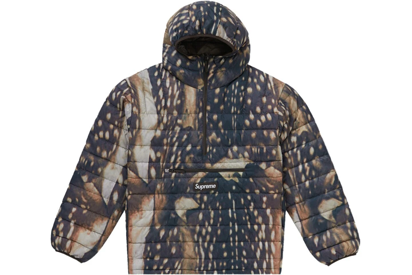 Pull à capuche cerf Supreme Micro Down demi zippé FW23 Quantum Pertex neuf taille XL