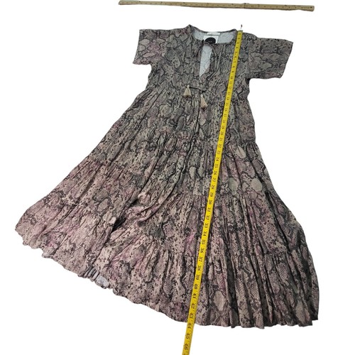 Karlie Kleid Damen Größe Small Kurzarm Schlangenmuster Maxi Quasten - Bild 8 von 8