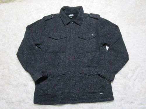 Vans Jacket Mens Medium Black Gray Button Up Coat