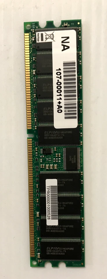 Módulo de memoria DIMM ECC X3184A NetApp 107-00011+A0 1 GB PC2100R DDR-266 MHz Foto 2 de 2