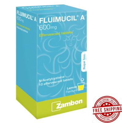 1 X Fluimucil A 600mg Effervescent Tablet 10s Clear Phlegm Relief Cough