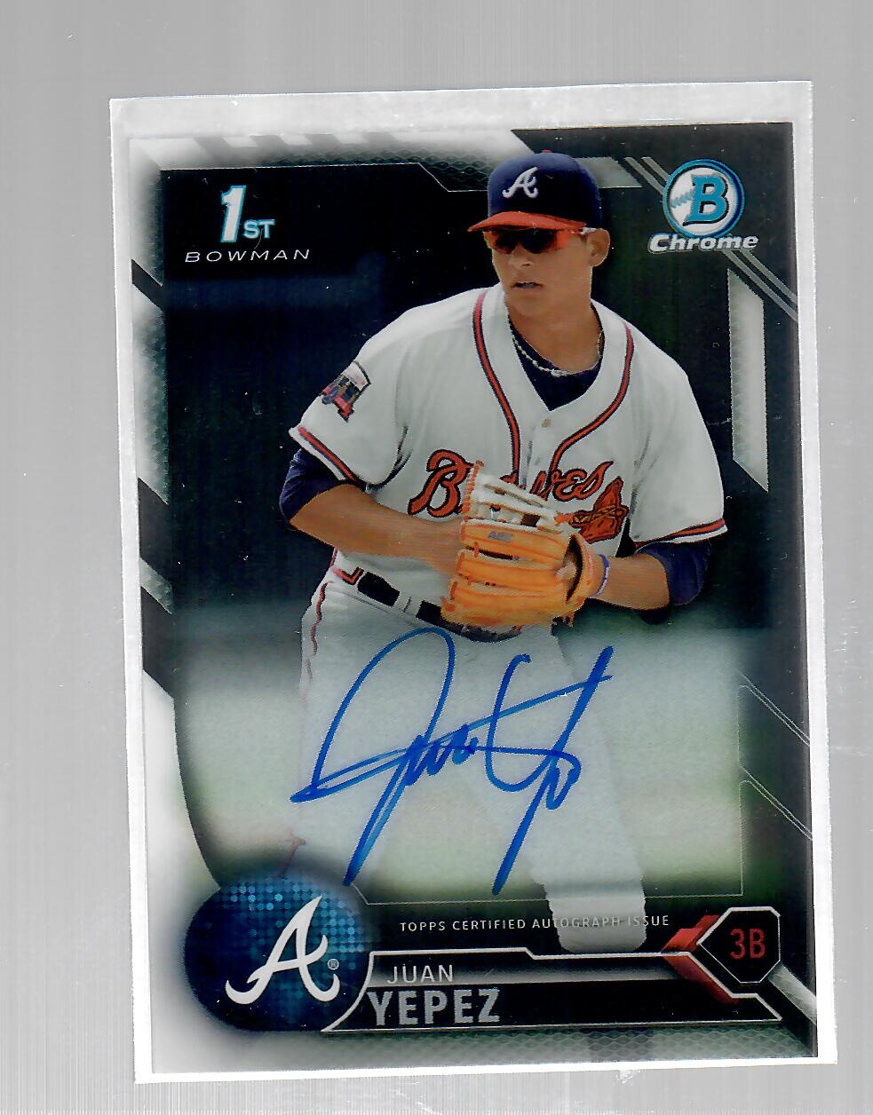 Juan Yepez 2016 1st Bowman Chrome Auto Rc Autograph Prospect CPA-JY