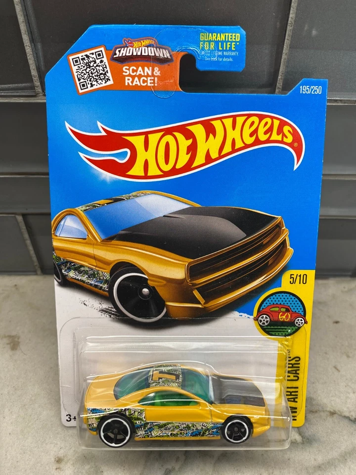2016 Hot Wheels #195 Hw Art Voitures 5/10 Muscle Ton Moutarde Variante W / Noir - Photo 1/1