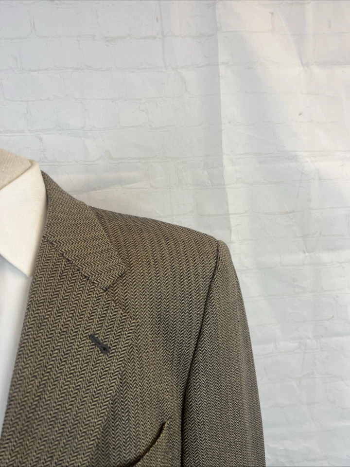 Joseph Abboud Men's Beige Herringbone Blazer Wool 42R $695 - Изображение 2 из 4