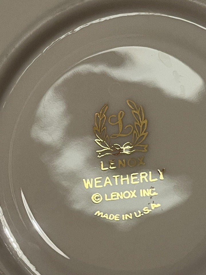 Lenox Weatherly #D517 Tazza E Piattini - Set Vintage In Porcellana