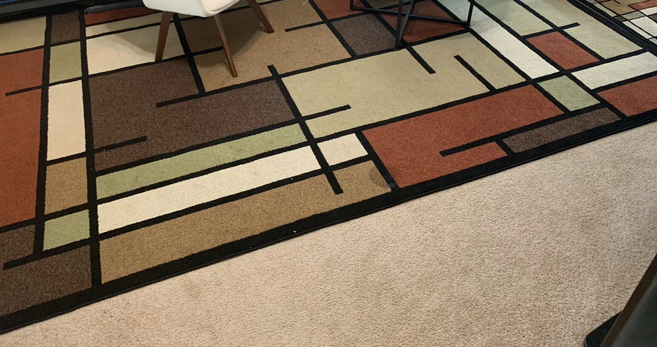 Ковер на часть комнаты с геометрическим узором Allen + Roth Addington 12x8 коричневый/коричневый - Изображение 2 из 3