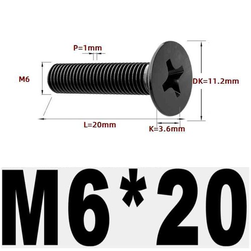 Black 304 Stainless Steel Cross Countersunk Head Screws Flat Head Long Screws - Picture 148 of 202