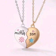 Mother And Son Gold Silver Necklace Pendant S...