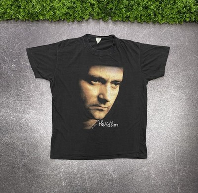 Vintage 1990 Phil Collins genesis drummer band t shirt rock