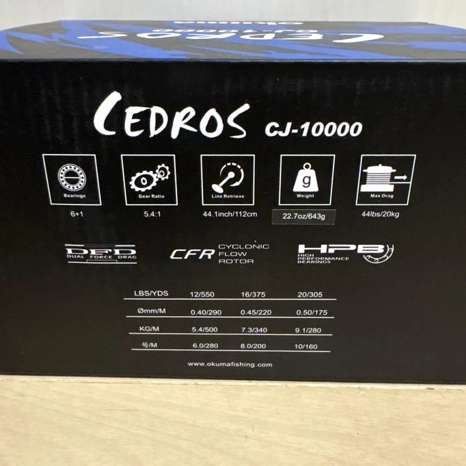 Okuma CJ-10000 Spinning Reel Cedros 6BB+1RB 5.4:1 Japan Unreleased - Image 4 of 4