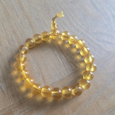 Original 90er 2000er Jahre Karma Perlen Armband Power Beads gelb