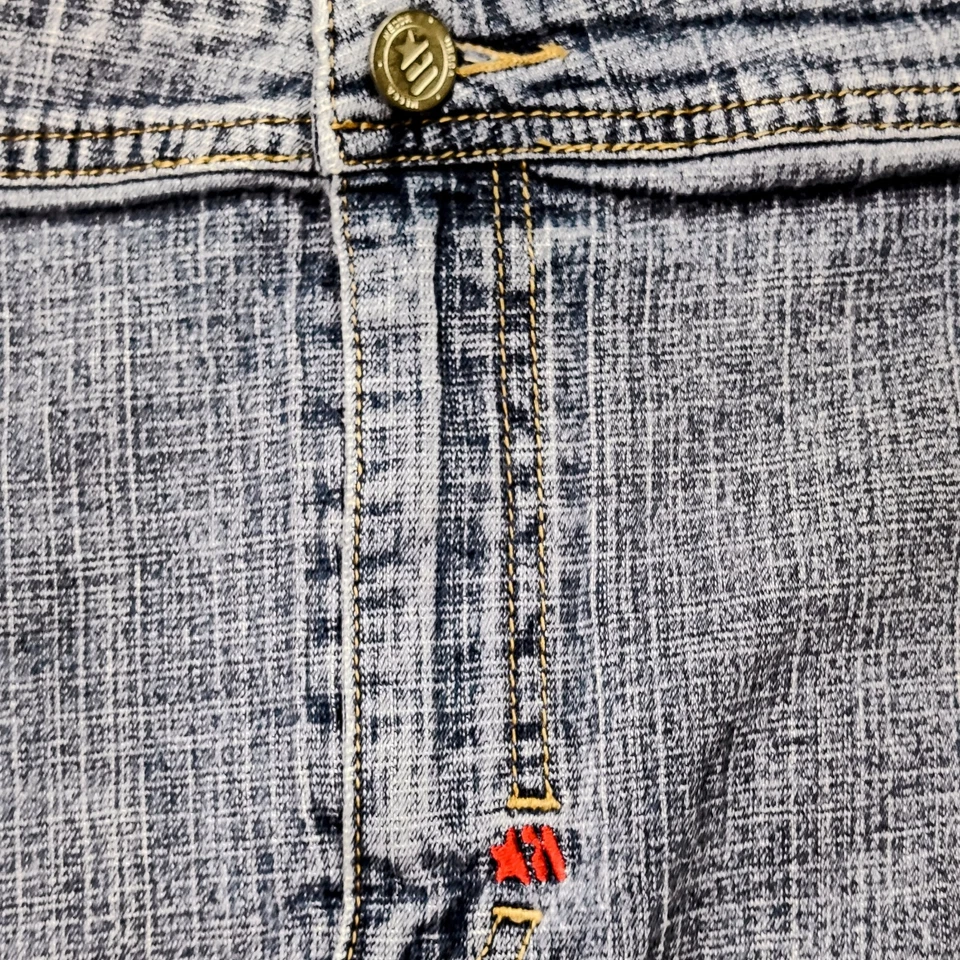 Falda vaquera de colección Y2K Meca para mujer doble abertura talla grande 24W bolsillos traseros Foto 4 de 4