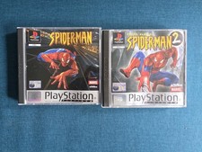 Spider-Man 1 +2 Enter Electro PS1 Sony PlayStation video games With Manuals