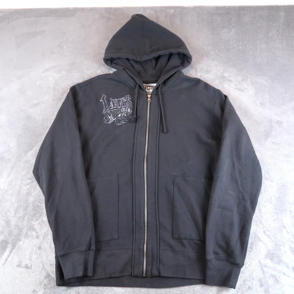 Vintage Y2K Levis Hoodie Rebel XL Sweatshirt Full Zip Jacket - Image 2 of 4