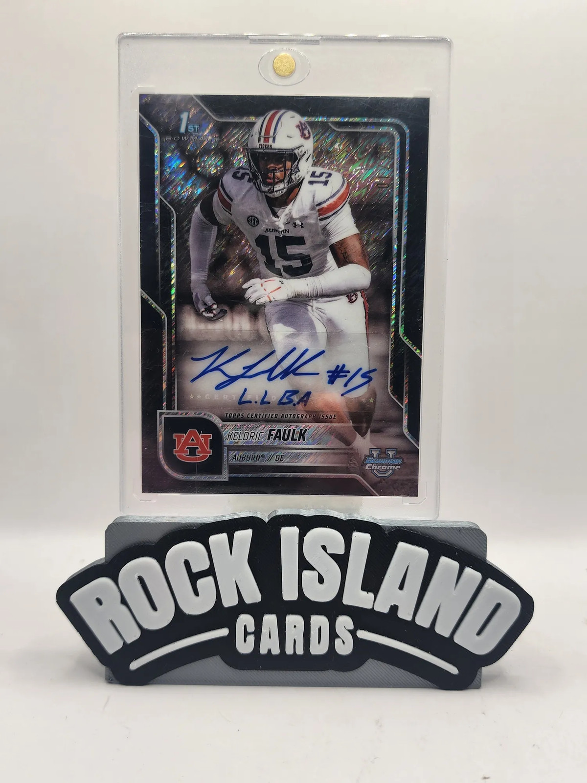 Keldric Faulk 2025 Bowman University Chrome Football #BCA-KFA Inscribed /10