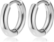 Titanium Huggie Hoop Earrings Hypoallergenic Nickel Free Hinged Sleeper Earrings