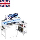 100 cm Modern L-Shaped Desk with Built-in LED & USB Outlets for Gaming Setup