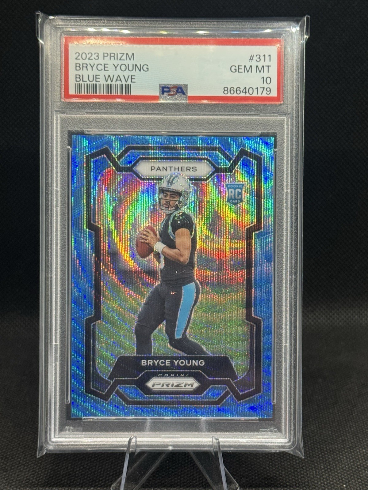 2023 Panini Prizm Rookies Bryce Young RC Blue Wave Prizm /199 #311 PSA 10