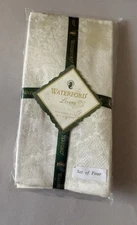 New Set of 4 WATERFORD LINENS Off White Damask Dinner Napkins RN#77104 FREE SHIP