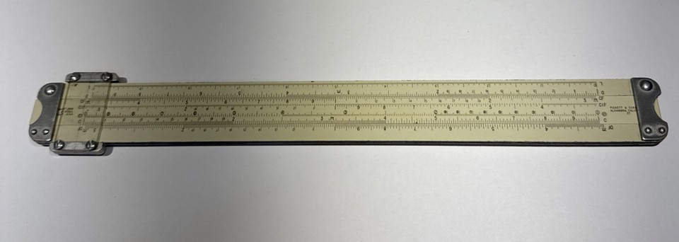 A 1948 Pickett & Eckel Ortho-Phase Duplex — a genuinely rare early model that predates mass slide rule adoption, with a historically significant design.