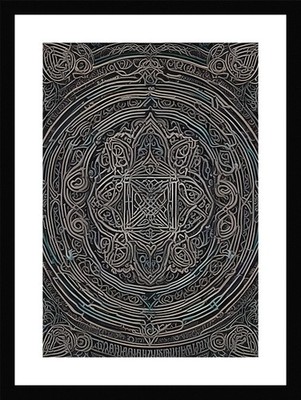 Lebendiges Mandala Muster gerahmtes Wandbild Poster Leinwanddruck Bild