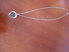 Sterling silver Heart necklace    faux  Emeral Green stone 18k gf chain — photo 2