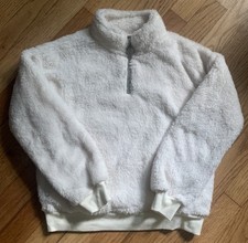 Ideology Girls  Ivory Medium 10/12 Fleece Pullover Sweatshirt Zipper Pockets