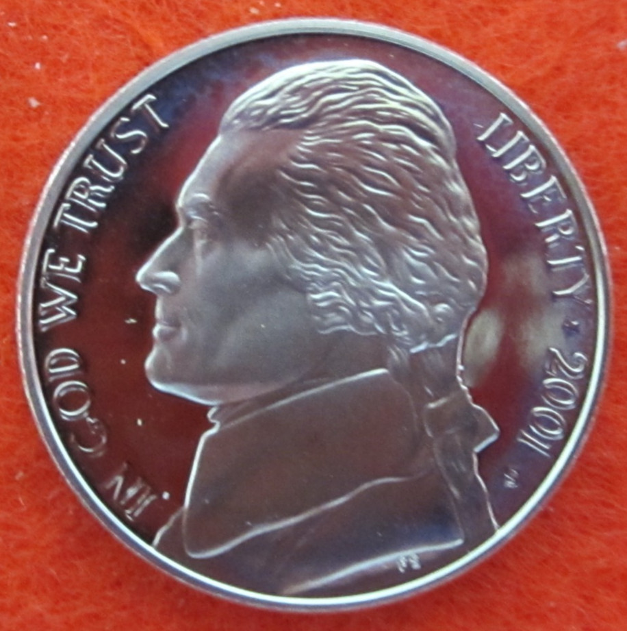 2001 S Proof Jefferson Nickel - Uncirculated - Actual coin F159