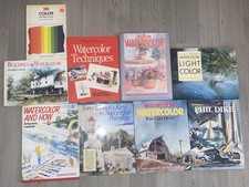 Lot of 9 WATERCOLOR BOOKS Painting Reference Books Technique Art Instruction