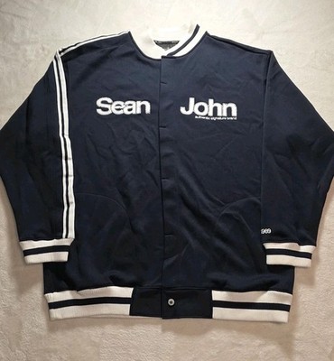 Vintage Sean John Varsity Snap Button Jacket Mens Spell Out LG NWT Read Desc