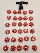 30 Pcs Red Golf Shoe Spikes Replacement Cleats TPU Metal Thread Wrench Tool
