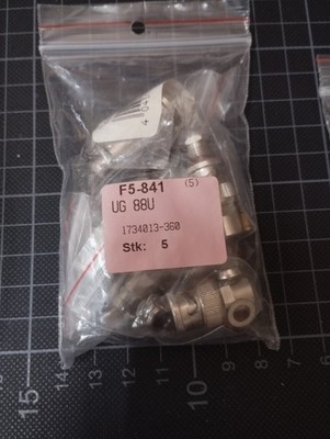 5x Stück BNC-Stecker RG 58 Lötversion UG88U UG 88U