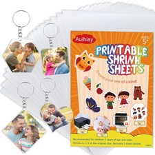 25 Sheets White Printable Shrink Plastic Sheets, Shrink Films Papers for Inkj...