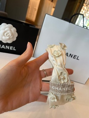 CHANEL Cream Beige White Ivory Pearl Headband W Box | eBay