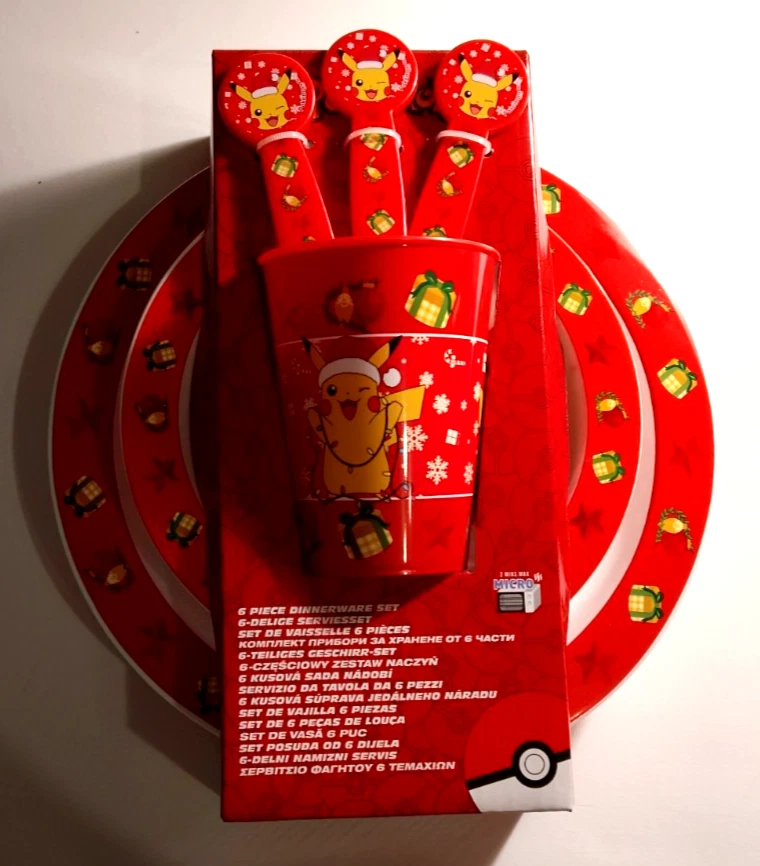 Pokémon - Weihnachts-Edition - 6-teiliges Service Set - rot - Geschirr Set - neu - Bild 1 von 4