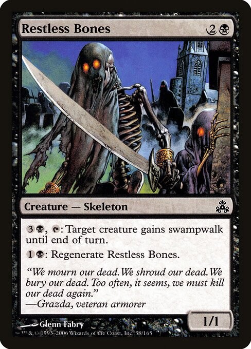 4x Restless Bones Foil Guildpact 58 NM MTG