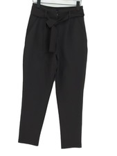 Boohoo Women's Suit Trousers UK 8 Black Polyester with Elastane Dress Pants