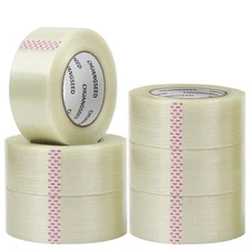 6-Pack Mono Filament Strapping Tape 6.2mil x 2Inch x 60yds Commodity Grade Heavy