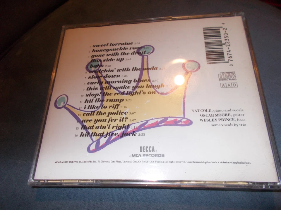 NAT KING COLE TRIO--HIT THAT JIVE JACK--1990 CD ALBUM --DECCA MCA RECORDS INC. - Image 2 of 4