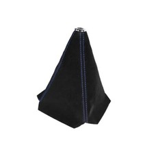 Car Shift Boot Cover, Suede Leather Manual Automatic Gear Shifter Black/Blue