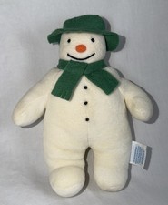 Vintage Eden The Snowman 8  Stuffed Plush Raymond Briggs Green Hat Scarf