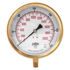 WINTERS P1S426 Pressure Gauge,4-1/2" Dial Size,Gray 491C60